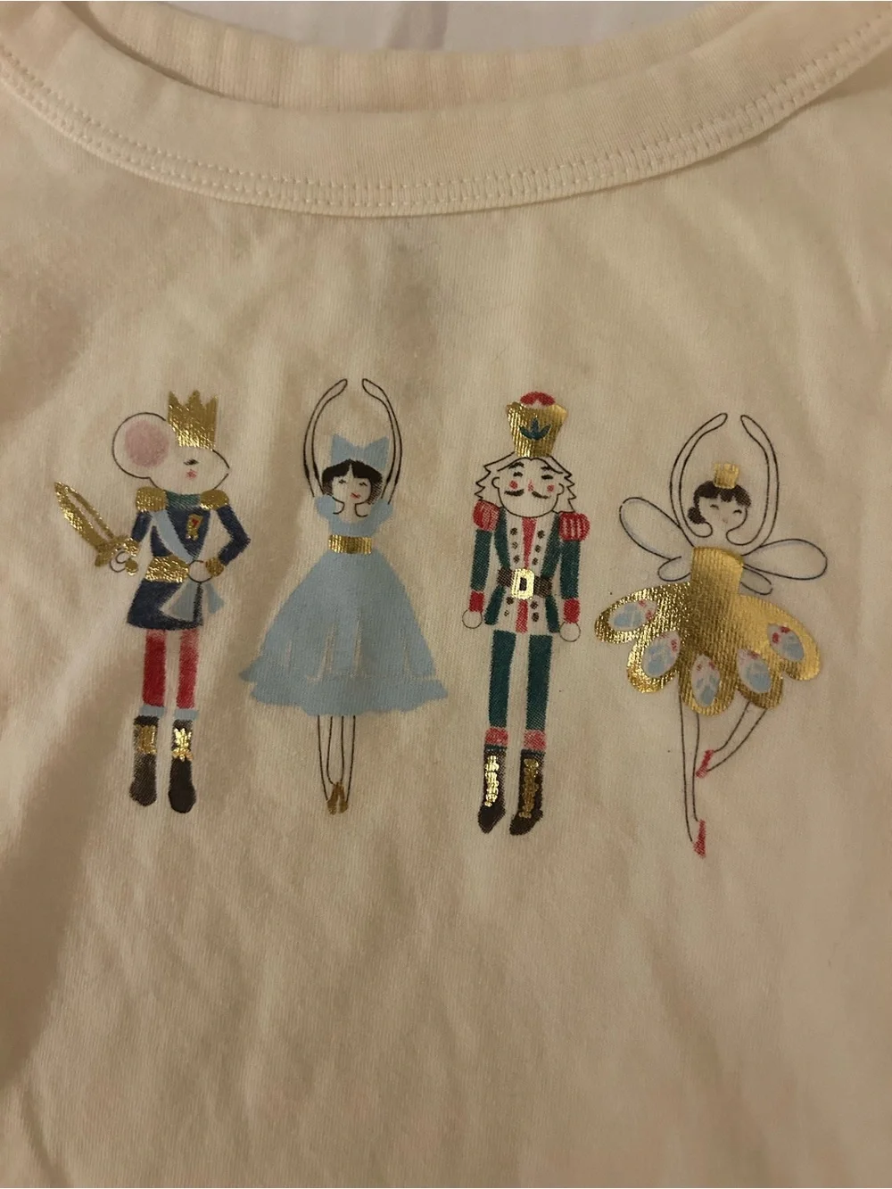 GAP Cream Long Sleeve Nutcracker & Ballerina Graphic Tee